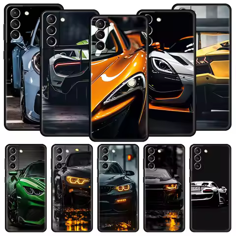 Super Car Sport Phone Case For Samsung Galaxy S25 S24 S23 FE S22 Ultra S20 S21 5G S10 Plus S10E Soft Black Cover