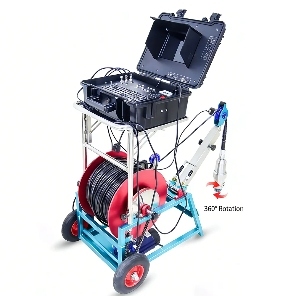 Wopson 90mm Deep Water Well Drain Inspection Sewer 512Hz Sonde Camera 360 Borehole Inspection Crawler Robot