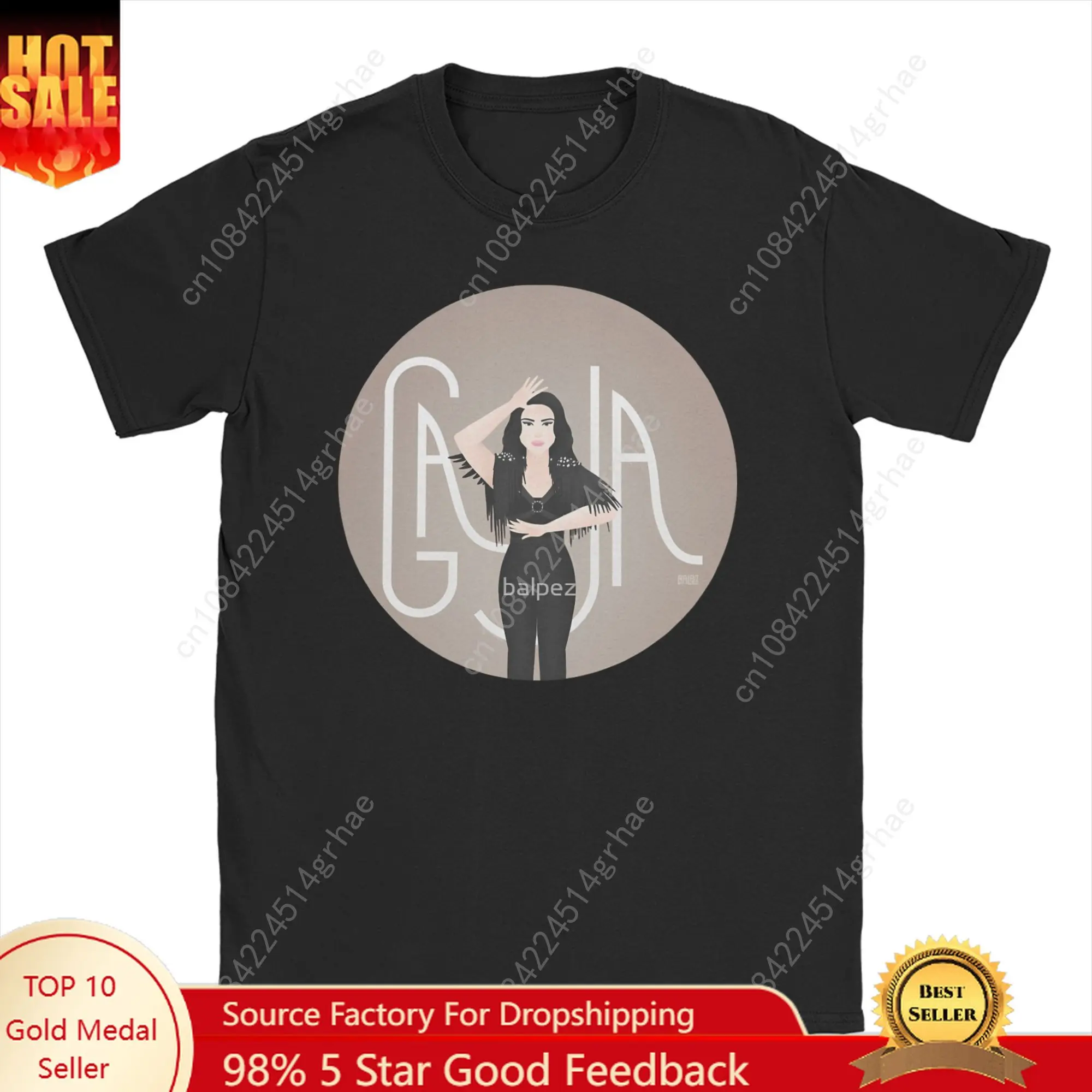 特大 Tシャツ夏ジャスティナ・ステチコウスカ・ガジャヒッピー Tシャツユーロビジョン 2025 綿 Tシャツ男性カジュアル半袖 Tシャツ
