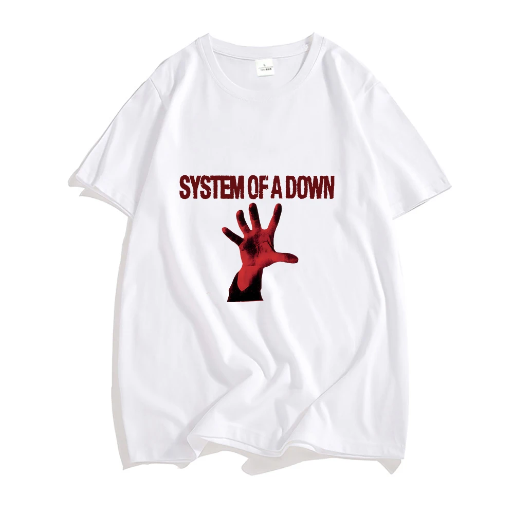 System of A Down Shirts Retro Band Tees 100% Cotton Summer Casual Clothes Creative Graphic T Shirt Printed Streetwear T-shirt