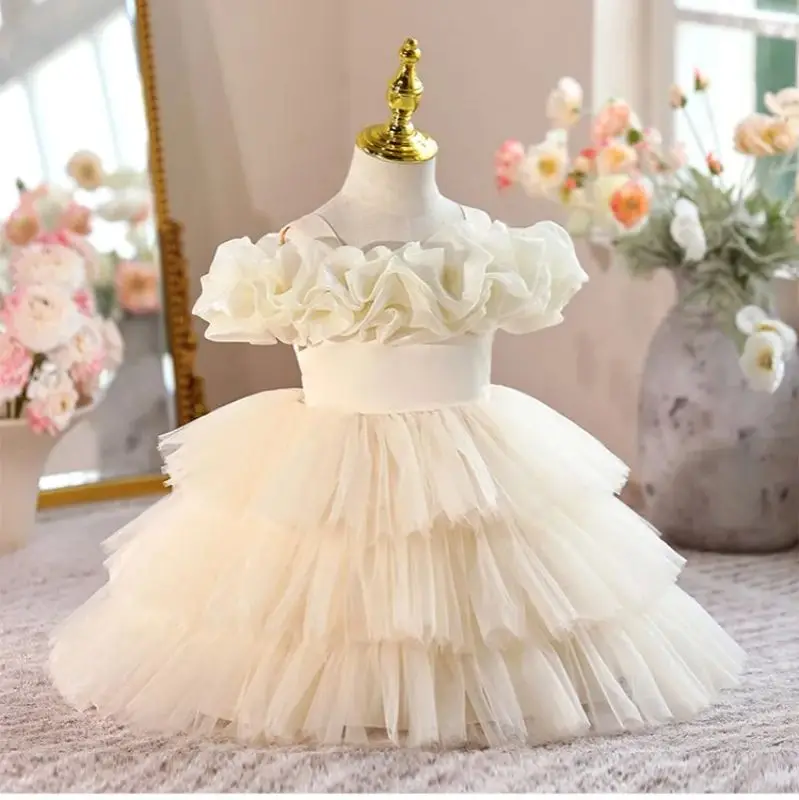 Baby Girl Princess Dress Kid Layered Party Dresses Children Clothes