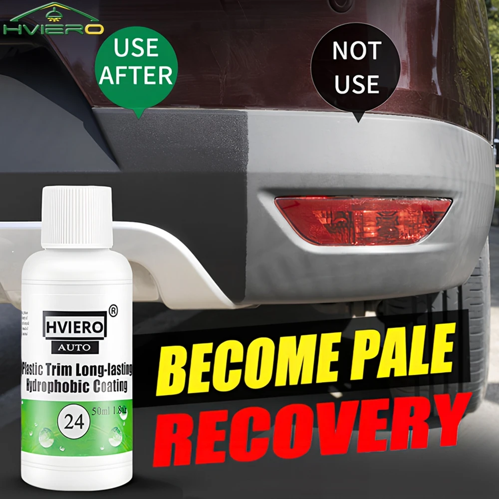 1Pcs Plastic Renovator 20/50/100ML Coating Auto Rubber Repair Clean Restore Gloss Black Shine Seal Brighten Retread Paint Care