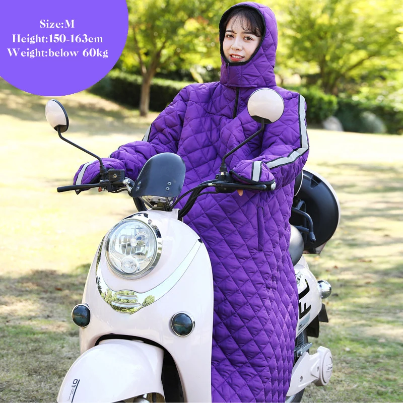 Winter Riding Wind Blocker Electric Car Motorcycle Waterproof Windproof Cotton Skirt Outdoor Thickening Warm Coverall  Hood