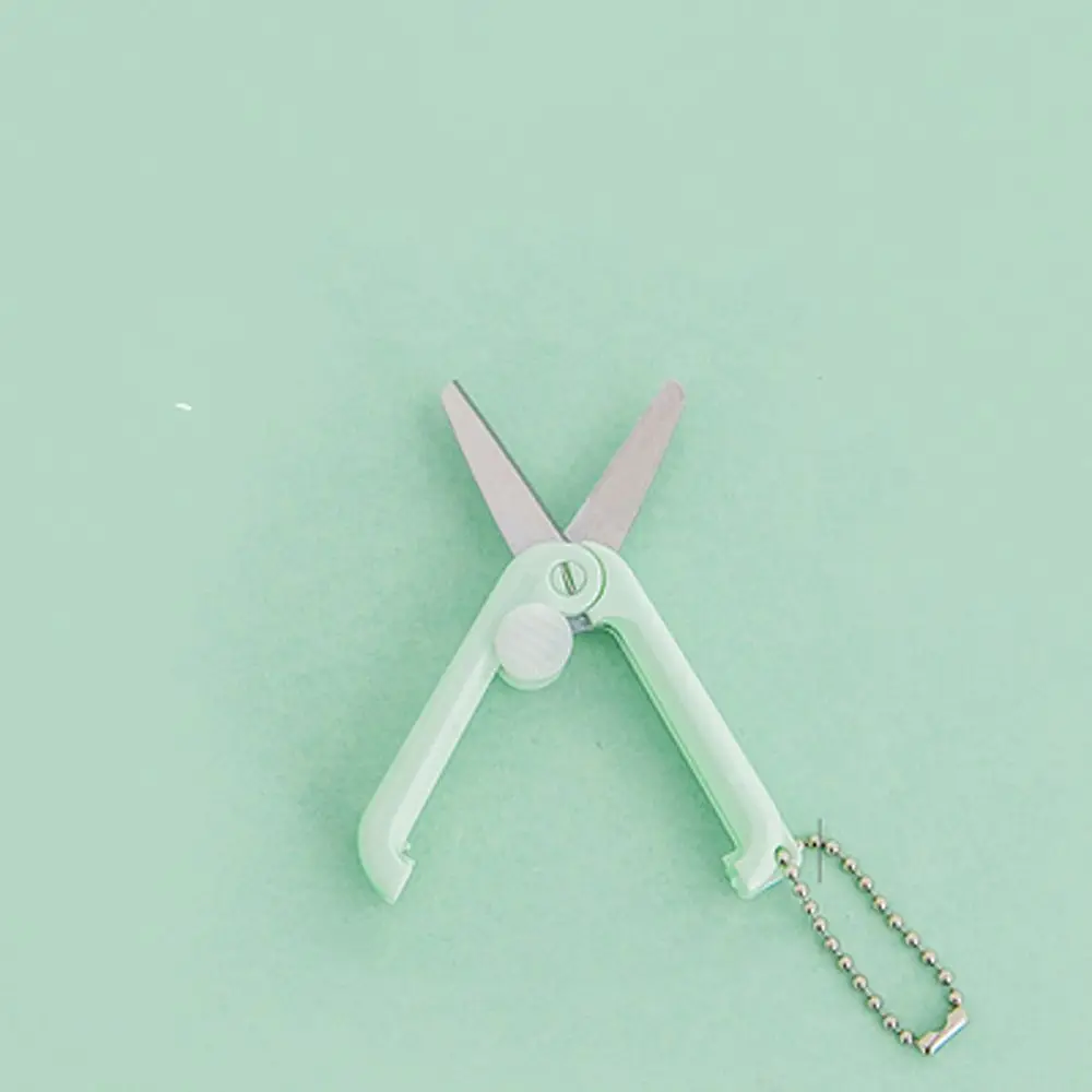 Mini portátil Folding Scissors, Morandi Simples Ferramenta de Arte de Corte de Papel, Criativo Estacionário, Escritório e Material Escolar