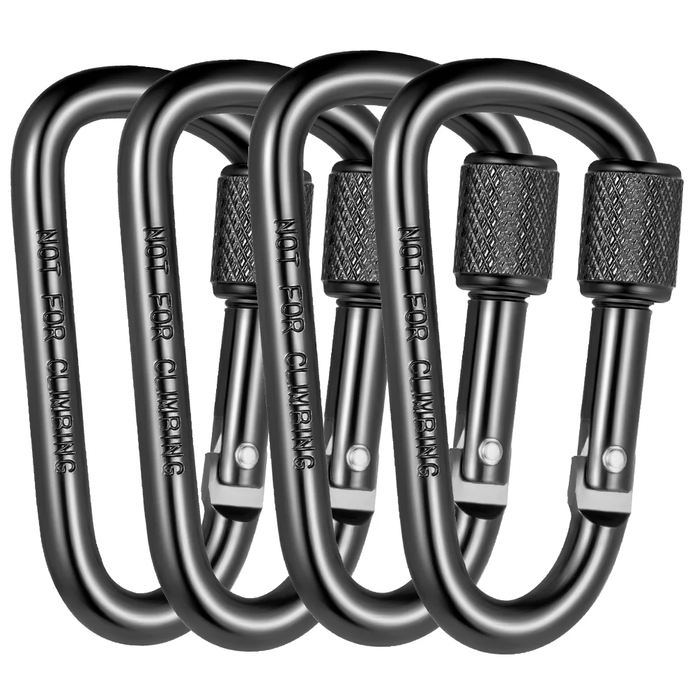 

Aluminium Alloy Safety Buckle Keychain with Lock Camping Hiking Climbing Button D-shape Carabiner,Carabiners Camping