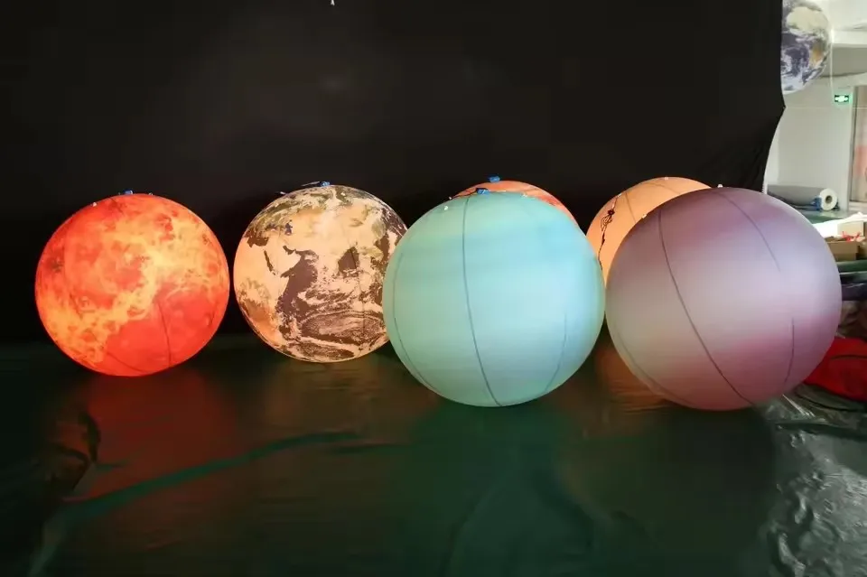 Buntes Riesiges Aufblasbares Sonnensystem Astronomie Neun Planeten + Mond Sonne Zur Dekoration – Detail 9