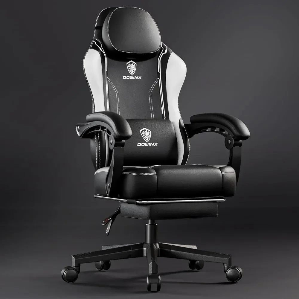 Gaming-Stuhl mit Taschen feder kissen für Erwachsene, ergonomischer Computers tuhl mit Fuß stütze und Massage-Lordos stütze