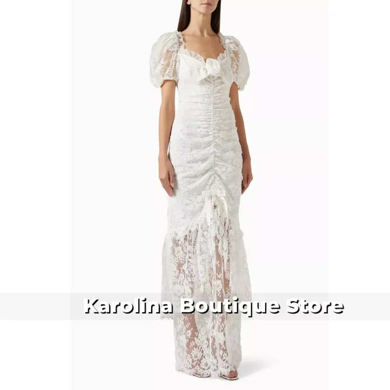 

High Quality White Elegant Evening Dresses Lace for Floor-Length Sweetheart Prom Dress Flower Vestidos De Fiesta Customized