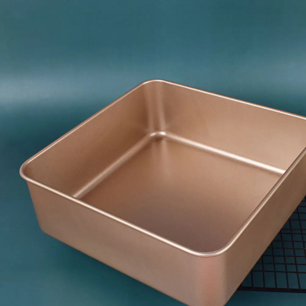 Classic Square Steel Baking Pan Elevated Design Even Heat Distribution for Cakes Cookies Lasagna Vegetables Chicken Bread