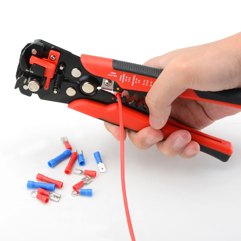 Self-Adjusting Wire Stripper Cable Cutter Kit Electrician Crimping Tool Set With Case Multifunctional Stripping Pliers