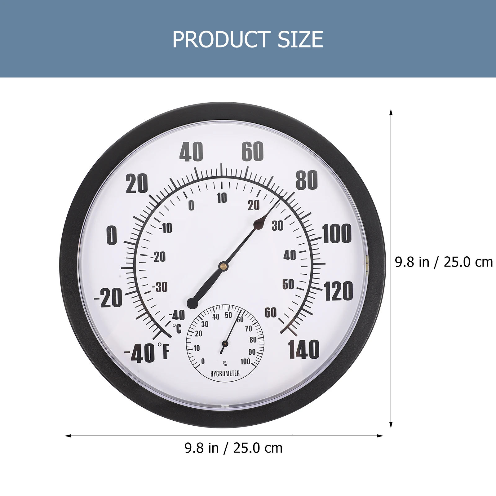 

Large Numbers Thermometer Hygrometer Indoor Outdoor Wall Mounted Temperature Humidity Monitor Weather Hygrometer Compact PP