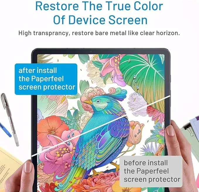 2Pcs Paper Texture Feel Screen Protector for Samsung Galaxy Tab S10 Fe Fe+ S12 Ultra Plus 2026 Film No Glass