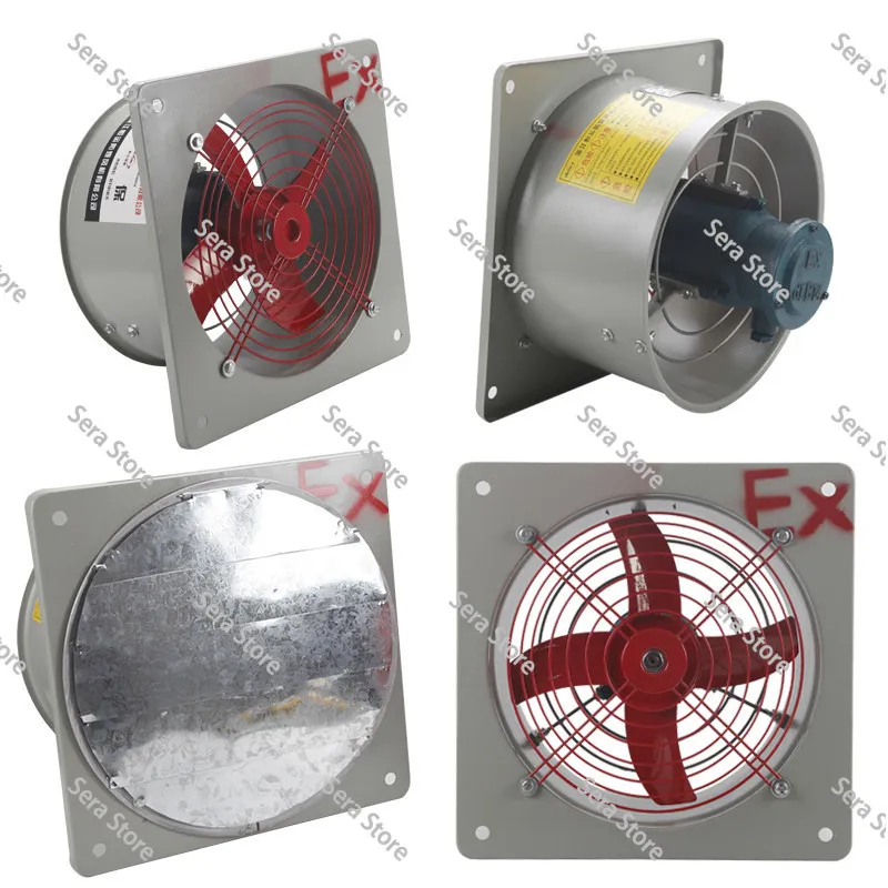 BFAG-300 Explosion Proof Exhaust Fan, 220V/380V Industrial Axial Flow Ventilation Fan with Wall Louver