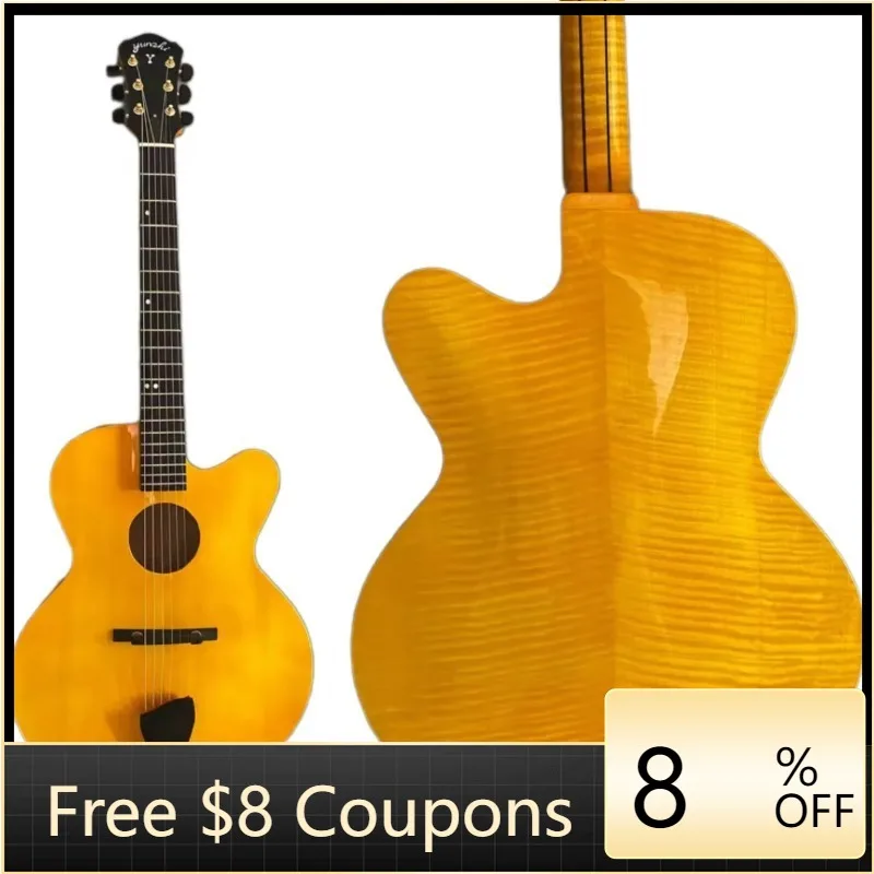 STLF Yunzhi Handmade 3A Solid Maple Jazz Guitar with Ebony Fingerboard Best Acoustic Product
