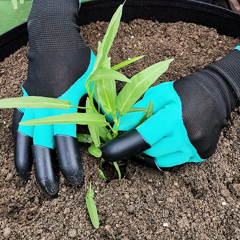 Luvas de jardim com garras, cavar, plantar, erva daninha e semente, sem esforço, proteger seus dedos e unhas