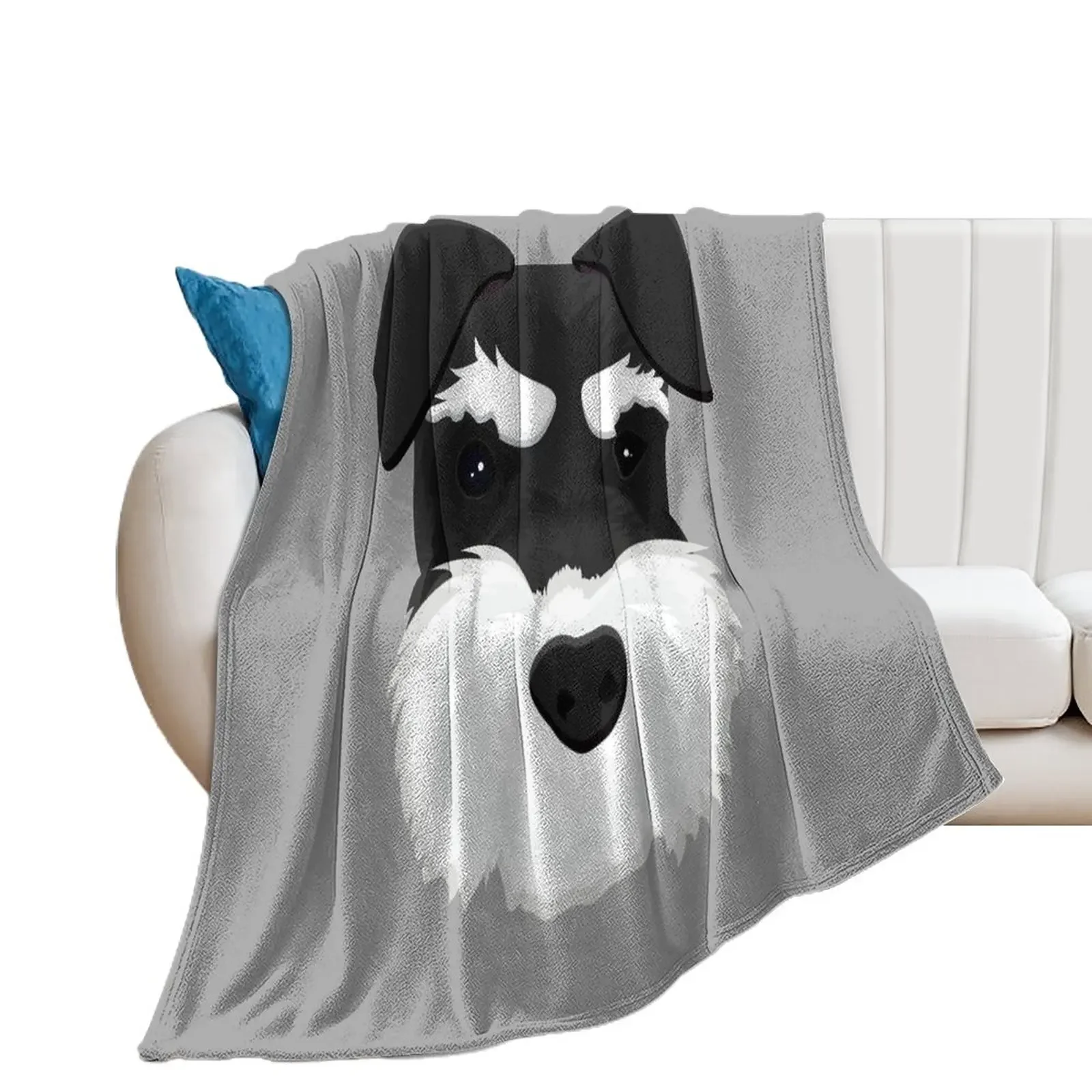 Schnauzer - Black and Silver Throw Blanket Sofa Throw Soft Soft Big christmas gifts Blankets