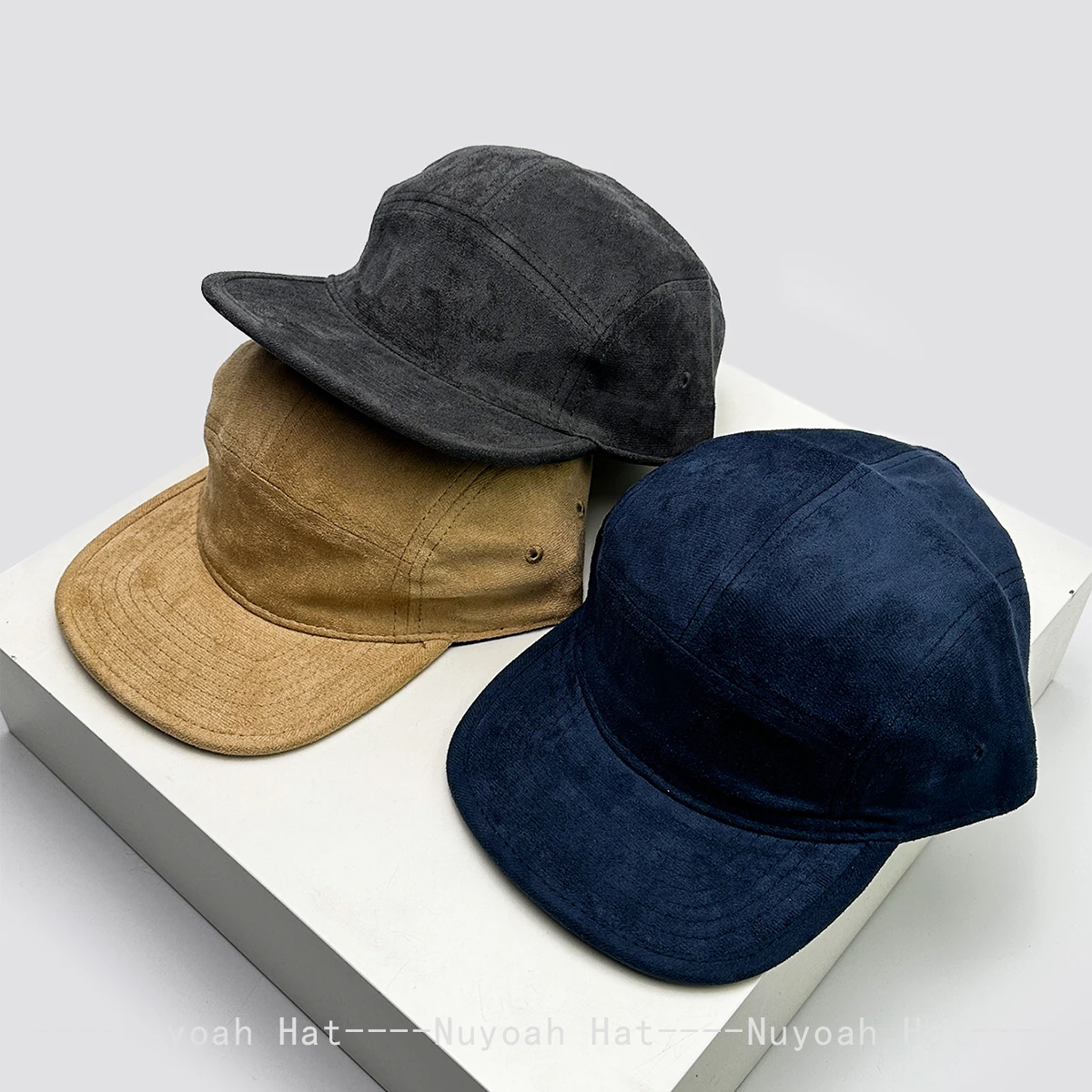 

New Men Women Korean Solid Suede Baseball Hats Sunshade Flat Eave Versatile Retro Peaked Caps Niche Fashion Simple ins Personal