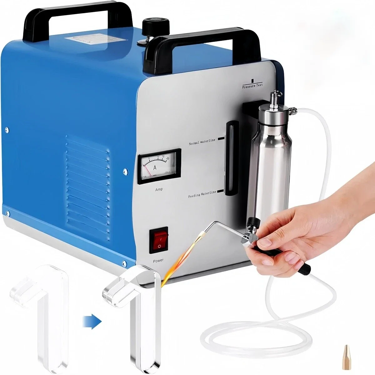 H160 75L 300W Oxygen Hydrogen HHO Gas Flame Generator Torch Acrylic Polisher Polishing Machine 110V/220v