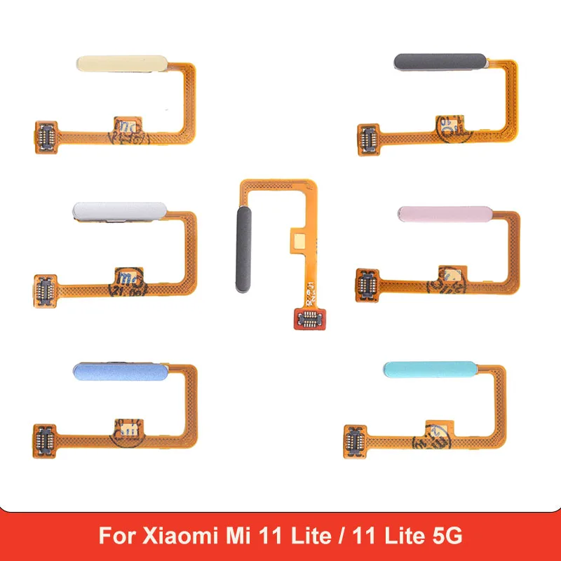 For Xiaomi Mi 11 Lite / 11 Lite 5G NE M2101K9G Fingerprint Sensor Home Button Flex Cable Replacement Parts