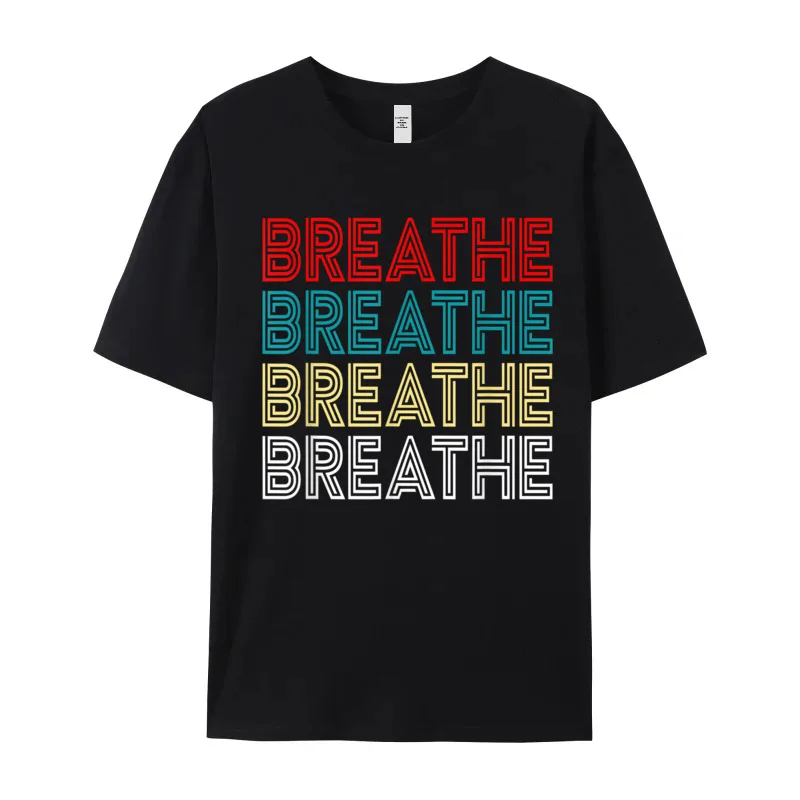 Breathe Retro Vintage Respiratory Therapist Crewneck Tshirts Printed Tops Tees Funny Cotton Fabric Tops Shirt Mans