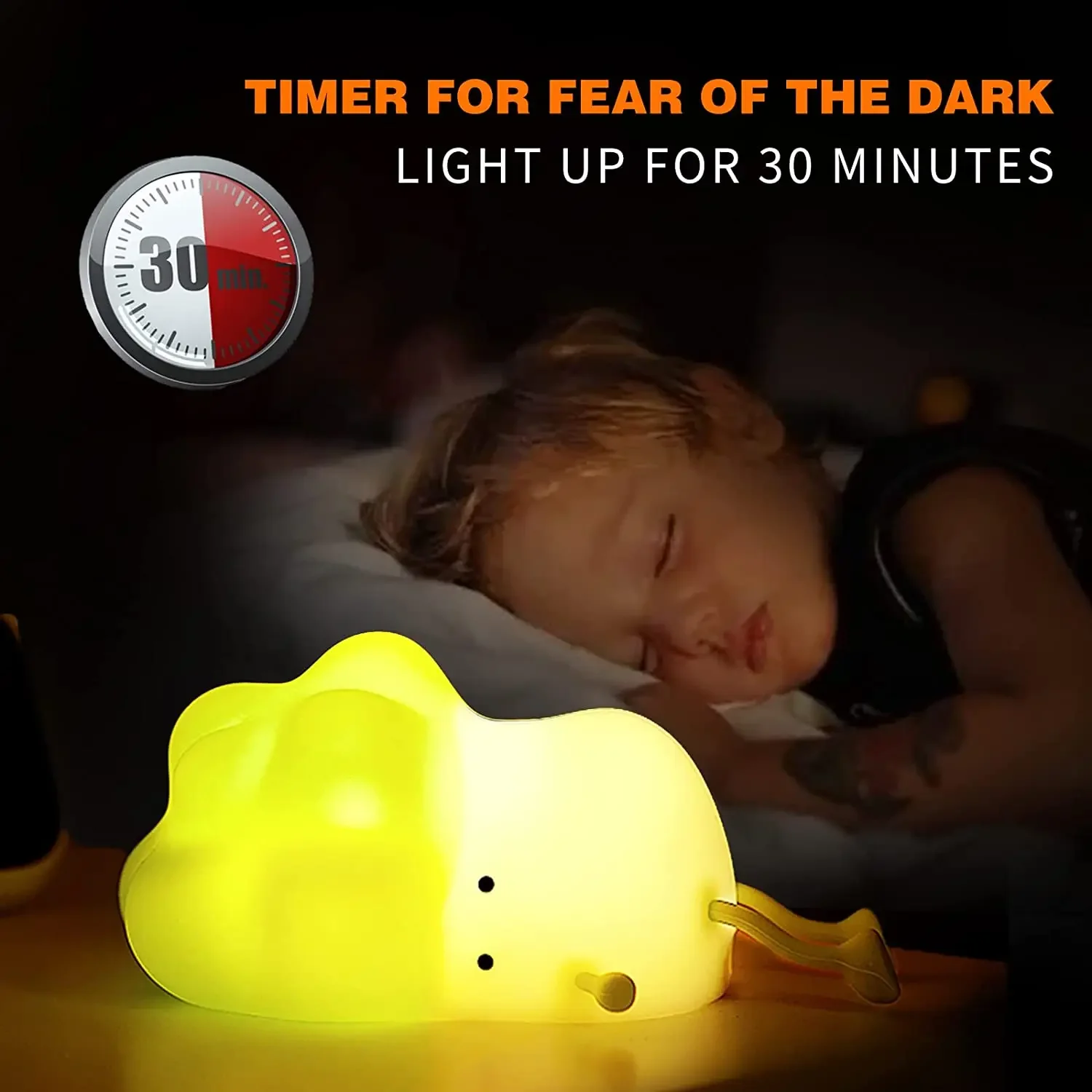 Xiao Pucai-Colorido Silicone Night Light, Couve-flor Abajur, Recarregável, Escurecimento Toque, Cute Companion Sono, Presente das crianças