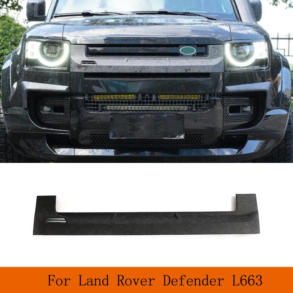 

Для Land Rover Defender L663 110 2021-22 модификация автомобиля Передняя сухая ковка матовая Blakc углеродная решетка отделка Декоративная наклейка