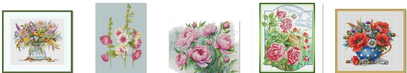 

Набор для вышивки крестом DIY Набор для украшения гостиной Набор для вышивки крестом Новые поделки Ручная вышивка очаровательные цветы 43-34