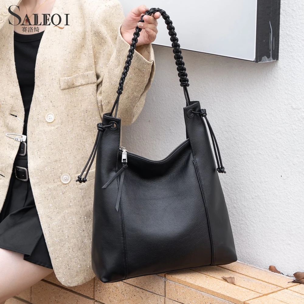 

Genuine Leather Women Shoulder Crossbody Large Bag Luxury Designer Brand Fashion Ladies Cowhide Handbag Female High Quality Tote