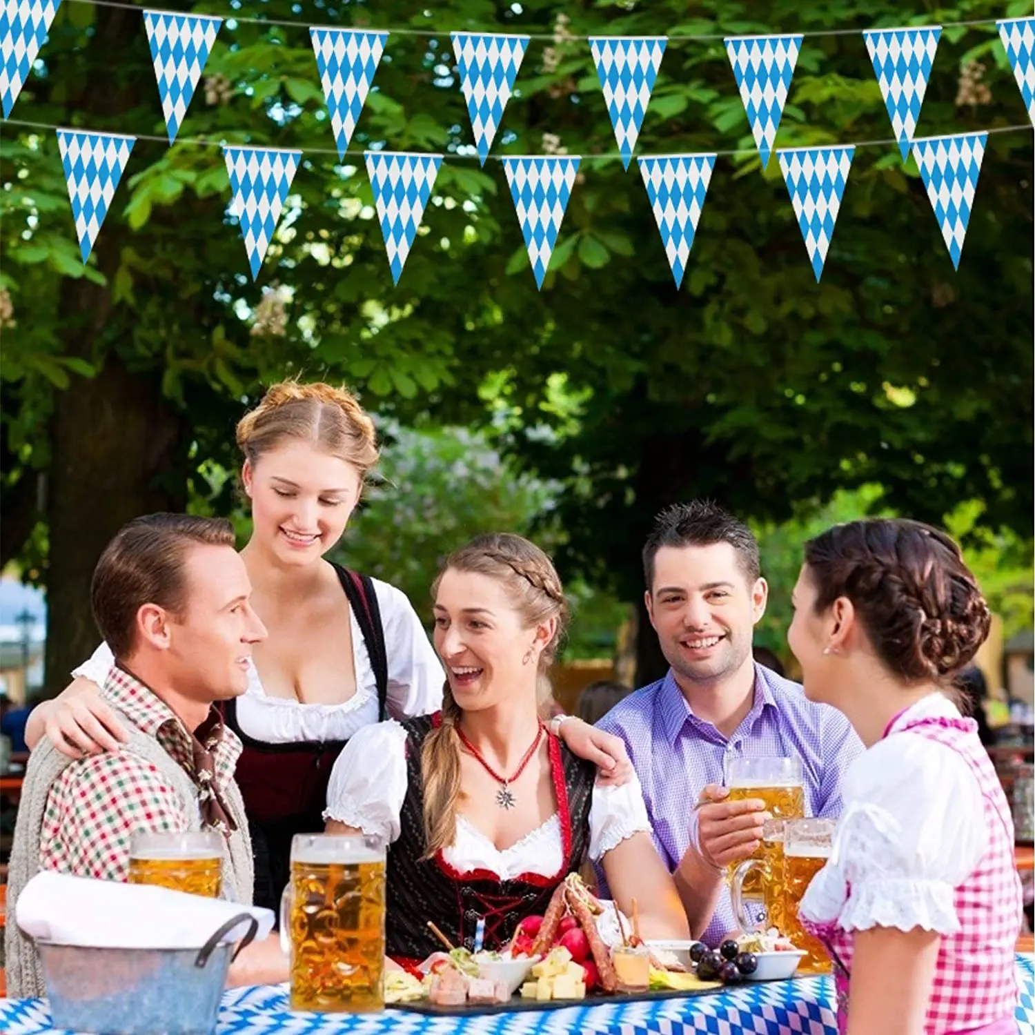 10M Bavarian Garland Decoration Oktoberfest Decor Oktoberfest Pennant Bavarian Banner Photo Prop