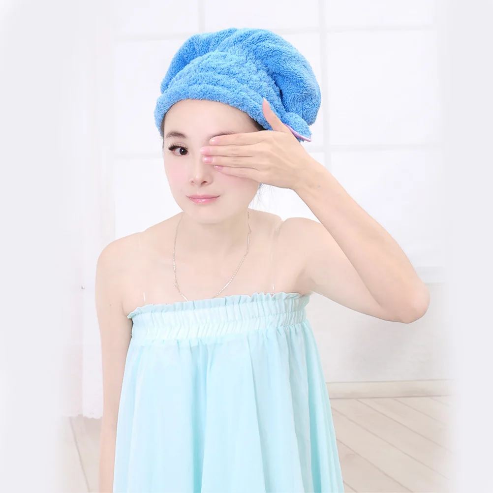 

3Pcs Absorbent Dry Hair Hat Micro Fabric Fast Drying Long Hair Protection Spa Cap Random Color