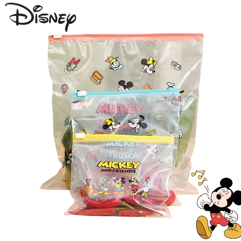 ディズニーミッキー漫画かわいい冷蔵庫鮮度保持バッグクリエイティブ食品バッグ PE 防水密封ポケットアニメ周辺ギフト