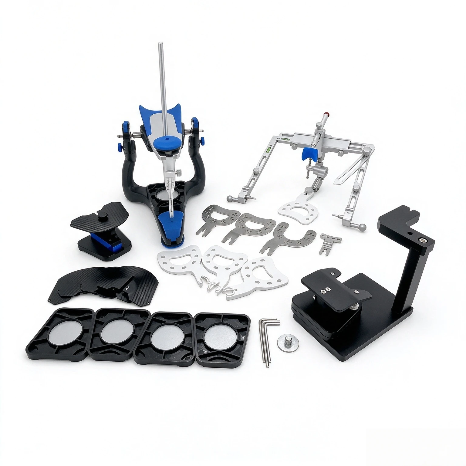 Dental Semi-Adjustable Articulator, Arcon Type Precision Occlusion Jaw Frame with Facebow & Complete Accessories for Dental Lab