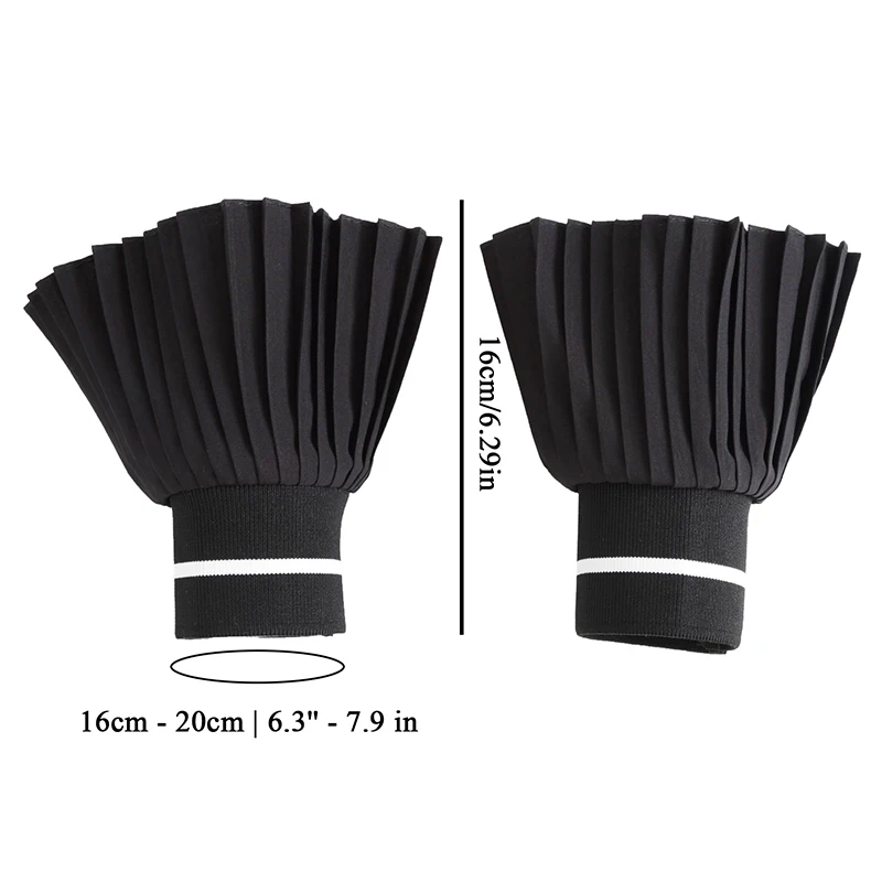 1 para = 2 sztuk kobiety dziewczyny fałszywy rozszerzone rękawy kwiecista koronka plisowane Ruched fałszywe mankiety sweter Wrist Warmers z sztuczna perła przycisk