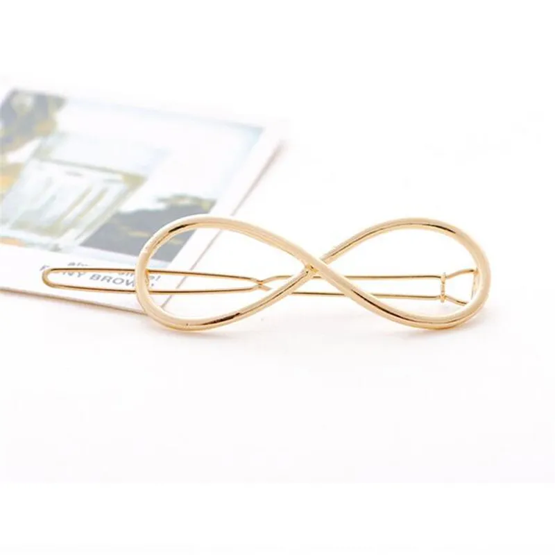 Fashion  Metal Infinity Hair Clips Women Girls Alloy Number 8 Hairpins Holder Barrette Hair Accessories Party Jewelry Gifts