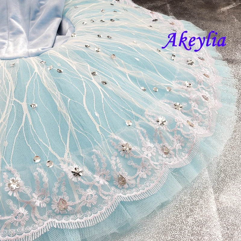 pale blue white Pre-professional ballet tutus sleep beauty performance classical tutu pancake costume ballet tutu BLST20078