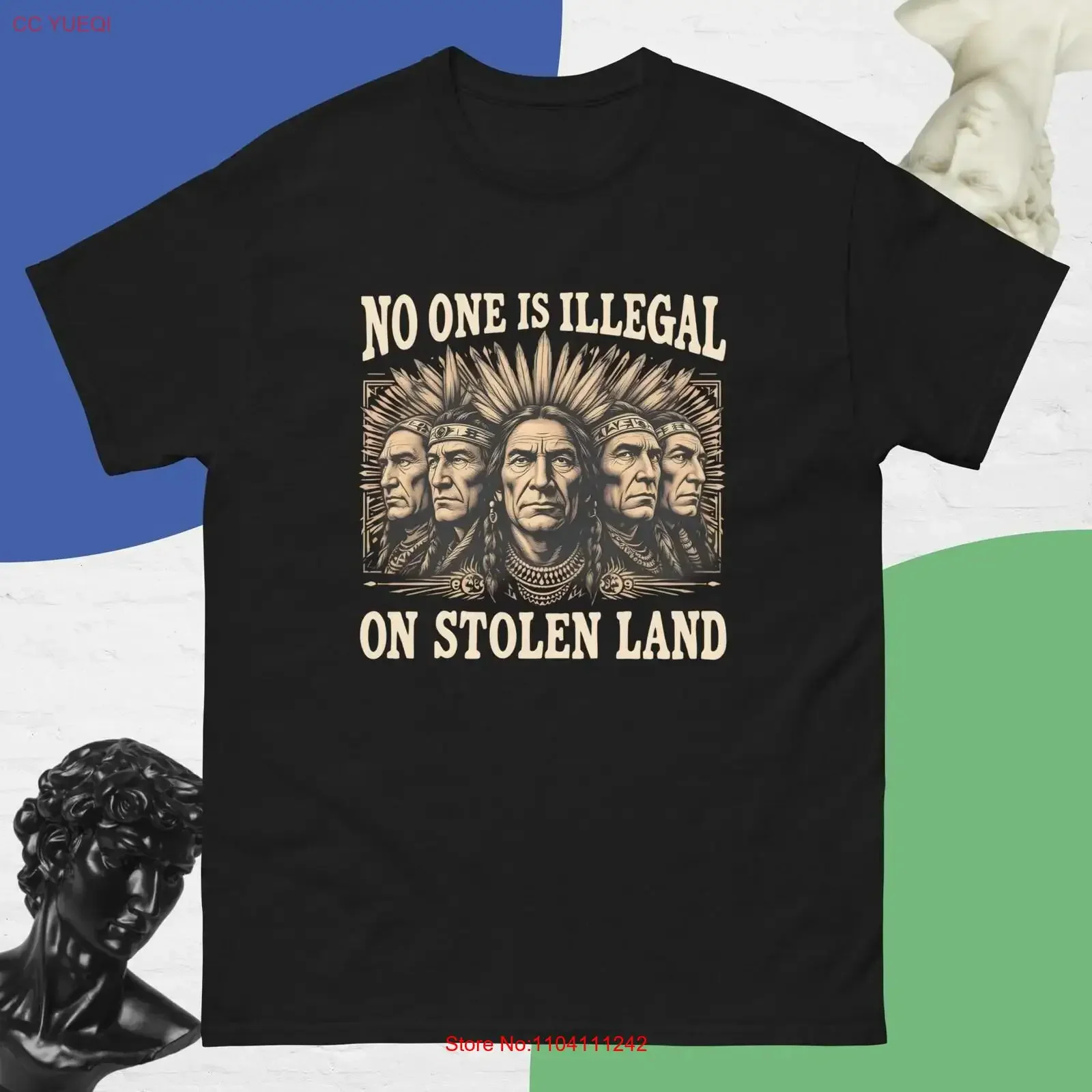 

Футболка No One Is Illegal on Stolen Land Empowerment, винтажная потертая повседневная эластичная футболка с рисунком для повседневной носки, дышащая