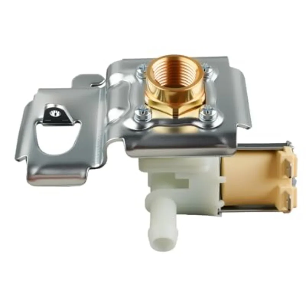 Water inlet valve for dishwasher featuring silicone gasket and nylon seal ring with removable filter for simple maintenance