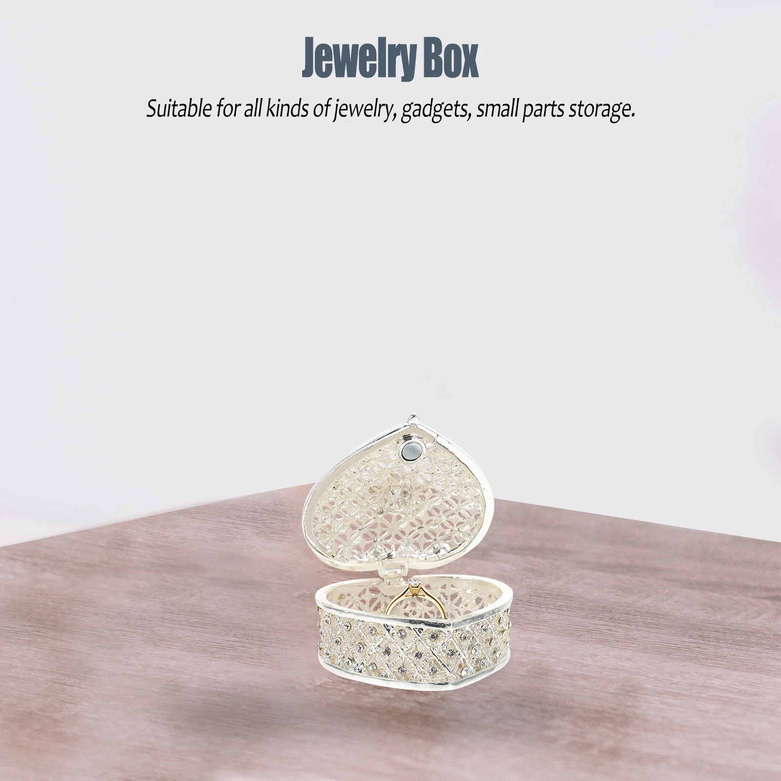 

Jewelry Storage Box Exquisite Bracelet Case Heart-Shaped Necklace Box Home Decoration Desktop Decor Organize Accessories