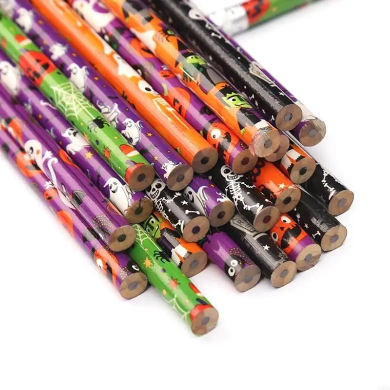 62ka 6/12pcs lápiz temático Halloween con brassadores papelería halloween regalo para niños