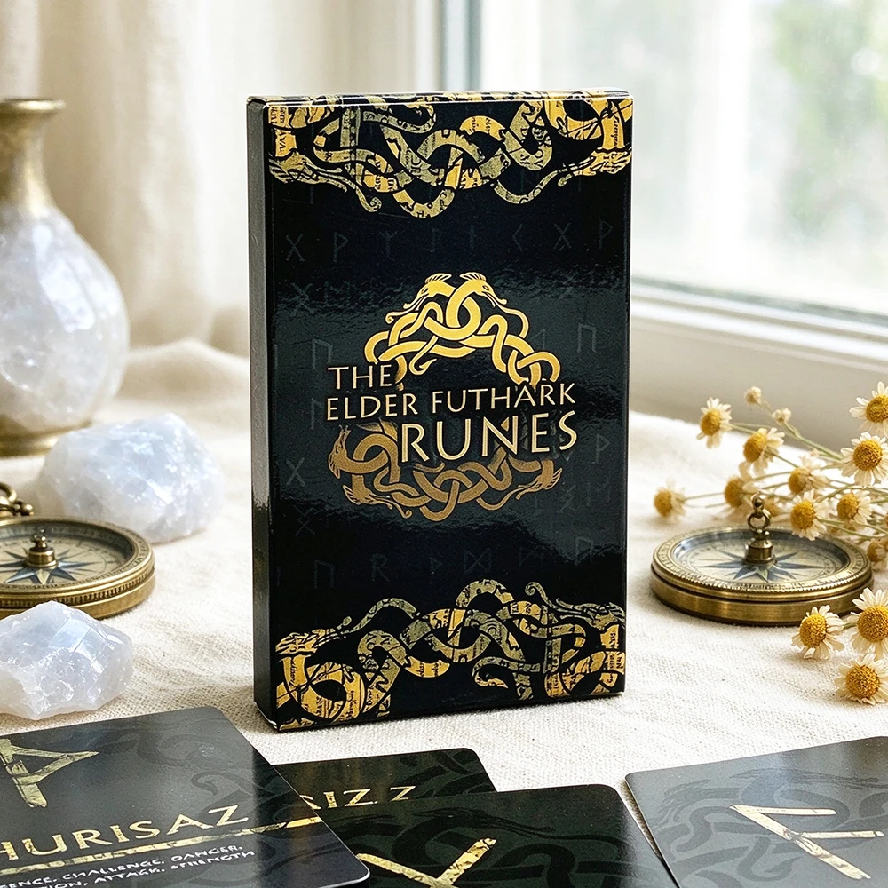 The Elder Futhark Runes Oracle Cards 24 Norse Rune Cards Divination Card Deck Fortune Telling Meditation Board Game