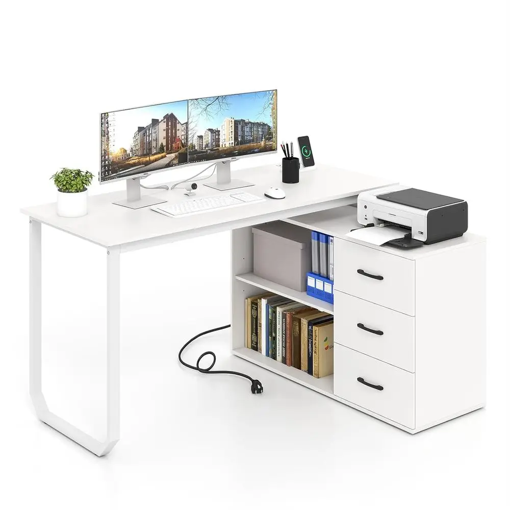 55 L-Shaped Desk Wi…