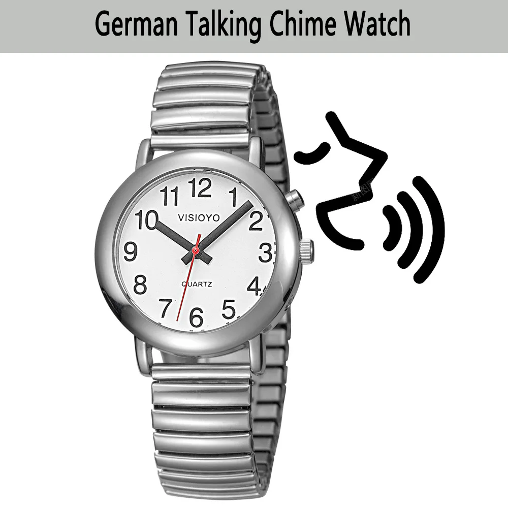 Duits Pratende Horloge Voor Duits Sprekende Blinde Oudere Slechtzienden