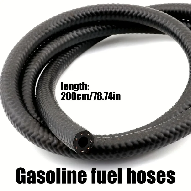 Manguera de Combustible de Goma de 2 Metros, Manguera de Gasolina Trenzada de Alta Presión para Automóvil, Motocicleta, ATV