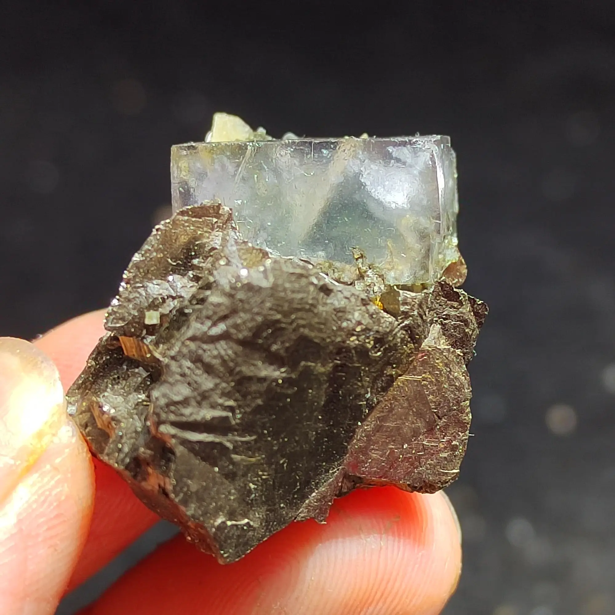 100% natural transparent fluorite pyrite mineral specimen raw stone home decoration collection ornaments