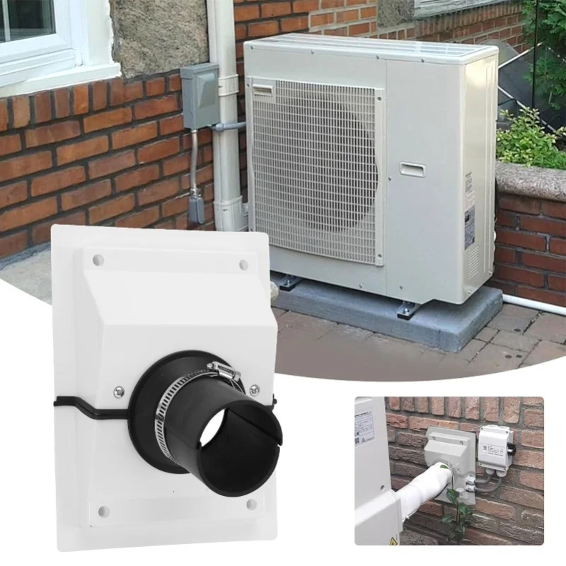 

HVAC Wall Penetration Line Set Cover Kit Plastic Split AC Line Set Wall Cover With Soft Gasket For Indoor Outdoor Air