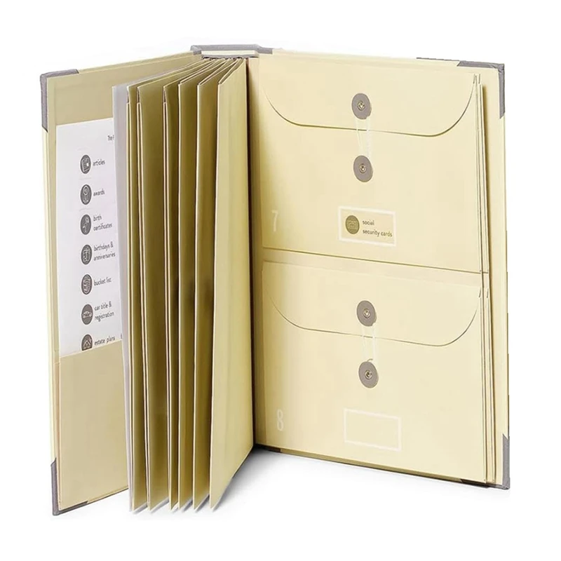 Cartelle di File con etichette, simpatico organizzatore di carta con custodia con cerniera, organizzatore di documenti portatile per l'home Office