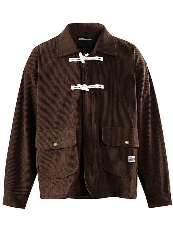 

Мужская вельветовая куртка в стиле ретро, весна-осень, с пуговицами-клевантами, рабочая одежда, свободный крой, повседневная куртка с длинными рукавами