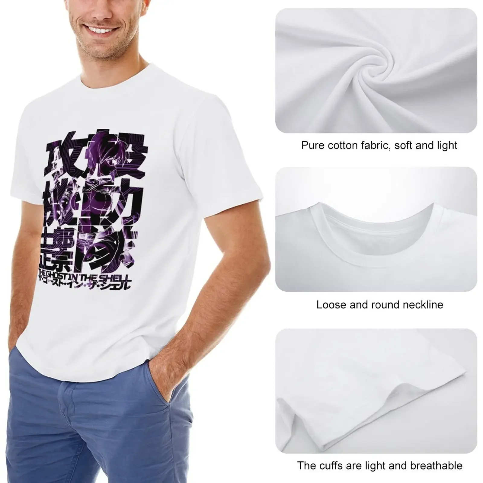 Ghost in the Shell: Motoko Kusanagi T-Shirt summer tops designer shirts tee shirts for men