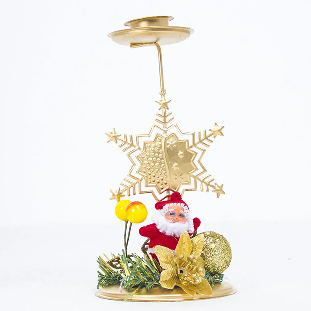 

4pcs Holder Iron Red Retro Country Decor Candlestick Stand for Christmas Christmas Holder Home Party Wedding