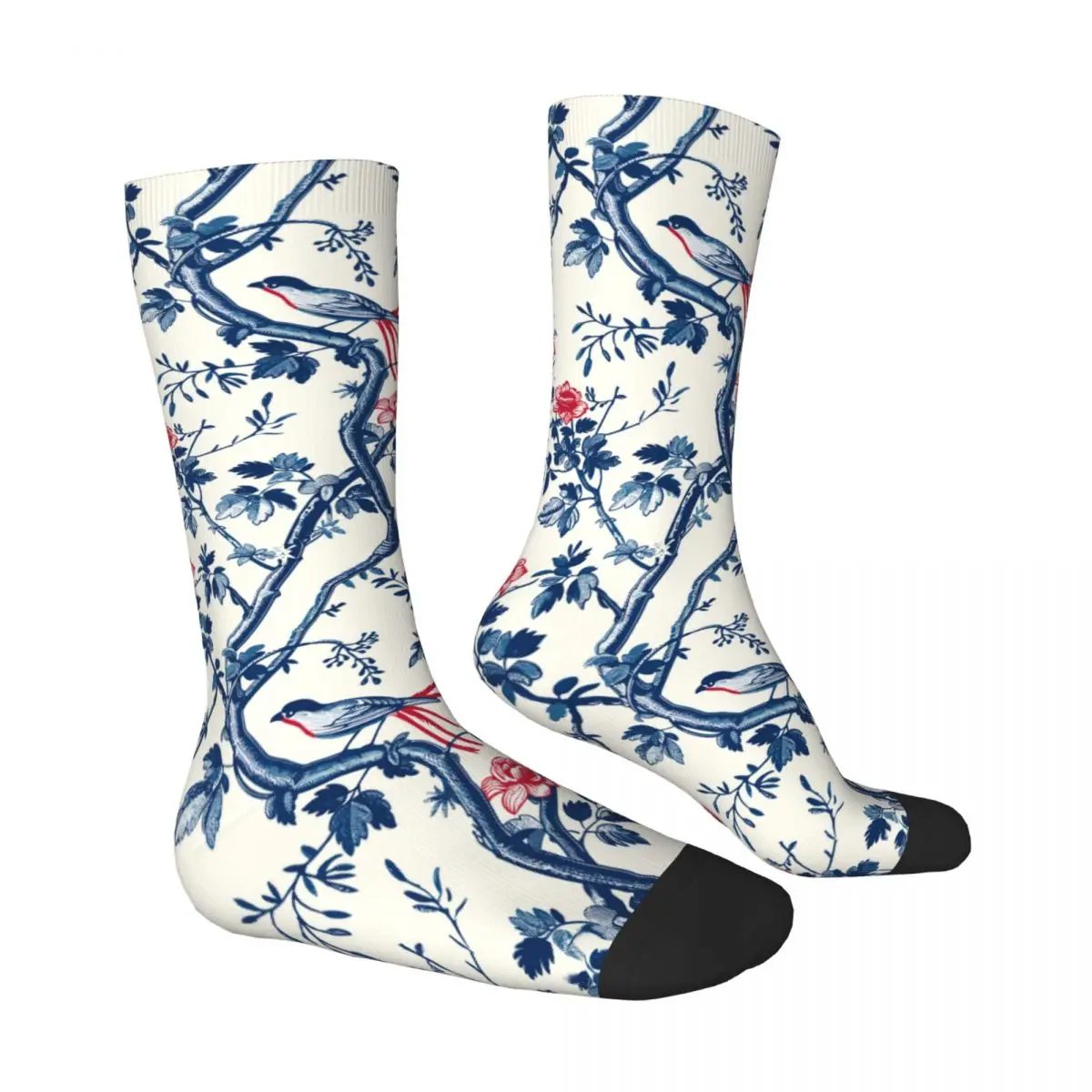 Bird French Toile De Jouy Socks Male Mens Women Summer Stockings Harajuku